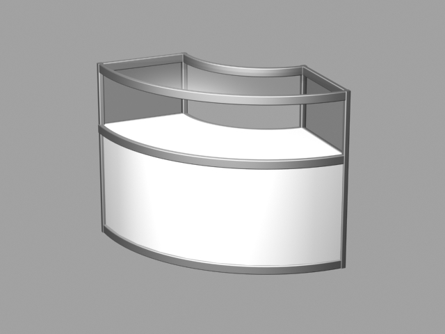 Стол-витрина радиусная R=100 см, 50х100 см, встраиваемая